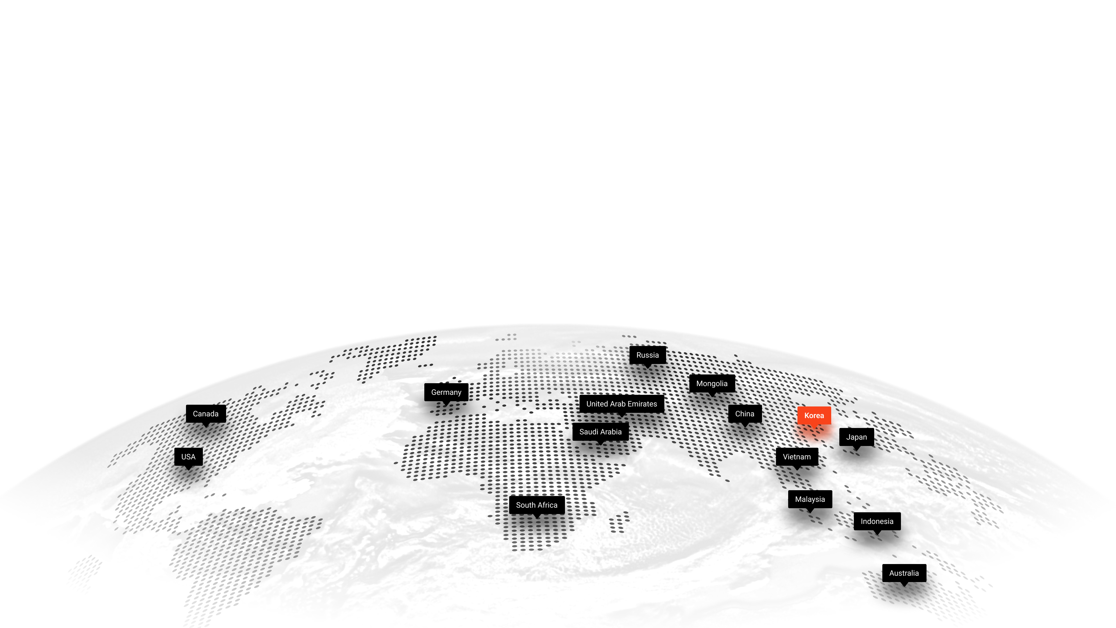 Images of exporting countries tagged on globe paintings