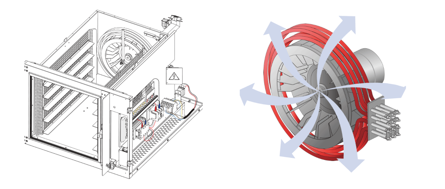 Convection Oven fan drawing and illustration image